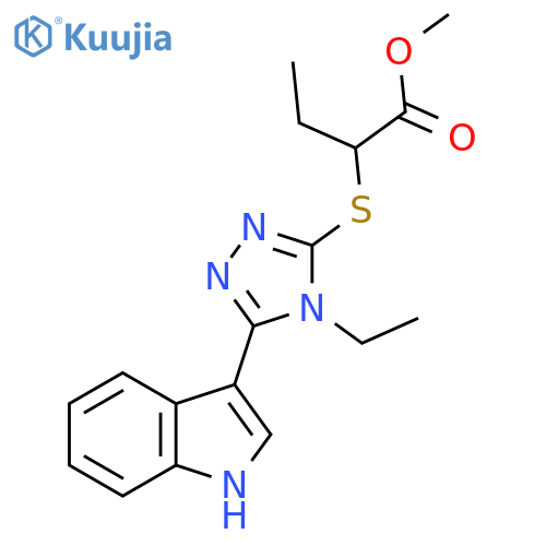 methyl 2-{4-ethyl-5-(1H-indol-3-yl)-4H-1,2,4-triazol-3-ylsulfanyl}butanoate structure