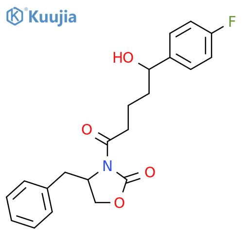 2-Oxazolidinone, 3-[(5S)-5-(4-fluorophenyl)-5-hydroxy-1-oxopentyl]-4-(phenylmethyl)-, (4S)- structure