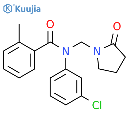 N-(3-chlorophenyl)-2-methyl-N-(2-oxopyrrolidin-1-yl)methylbenzamide structure