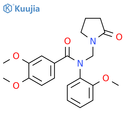 3,4-dimethoxy-N-(2-methoxyphenyl)-N-(2-oxopyrrolidin-1-yl)methylbenzamide structure