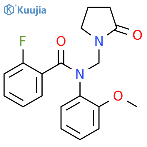 2-fluoro-N-(2-methoxyphenyl)-N-(2-oxopyrrolidin-1-yl)methylbenzamide structure