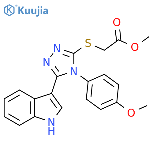 methyl 2-{5-(1H-indol-3-yl)-4-(4-methoxyphenyl)-4H-1,2,4-triazol-3-ylsulfanyl}acetate structure