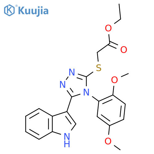 ethyl 2-{4-(2,5-dimethoxyphenyl)-5-(1H-indol-3-yl)-4H-1,2,4-triazol-3-ylsulfanyl}acetate structure
