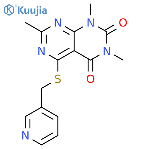 1,3,7-trimethyl-5-{(pyridin-3-yl)methylsulfanyl}-1H,2H,3H,4H-1,3diazino4,5-dpyrimidine-2,4-dione structure