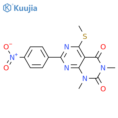 1,3-dimethyl-5-(methylsulfanyl)-7-(4-nitrophenyl)-1H,2H,3H,4H-1,3diazino4,5-dpyrimidine-2,4-dione structure