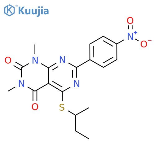 5-(butan-2-ylsulfanyl)-1,3-dimethyl-7-(4-nitrophenyl)-1H,2H,3H,4H-1,3diazino4,5-dpyrimidine-2,4-dione structure