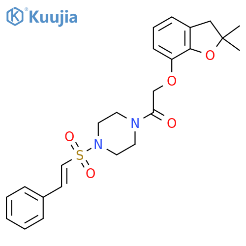 2-[(2,2-Dimethyl-2,3-dihydro-1-benzofuran-7-yl)oxy]-1-[4-(2-phenylethenesulfonyl)piperazin-1-yl]ethan-1-one structure