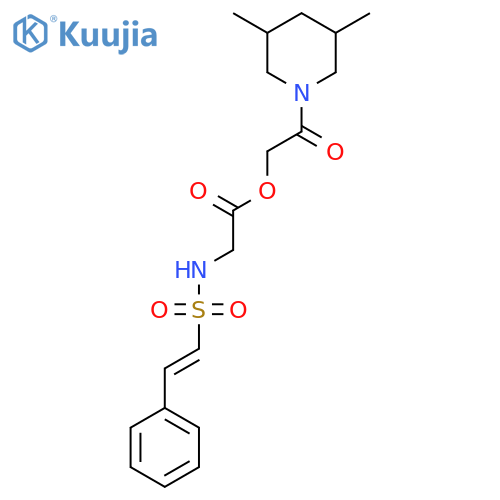 2-(3,5-Dimethylpiperidin-1-yl)-2-oxoethyl 2-(2-phenylethenesulfonamido)acetate structure