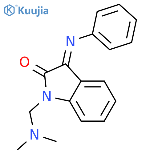 2H-INDOL-2-ONE, 1-[(DIMETHYLAMINO)METHYL]-1,3-DIHYDRO-3-(PHENYLIMINO)- structure