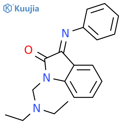 2H-Indol-2-one, 1-[(diethylamino)methyl]-1,3-dihydro-3-(phenylimino)- structure