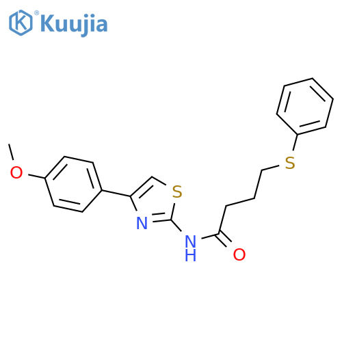 N-4-(4-methoxyphenyl)-1,3-thiazol-2-yl-4-(phenylsulfanyl)butanamide structure