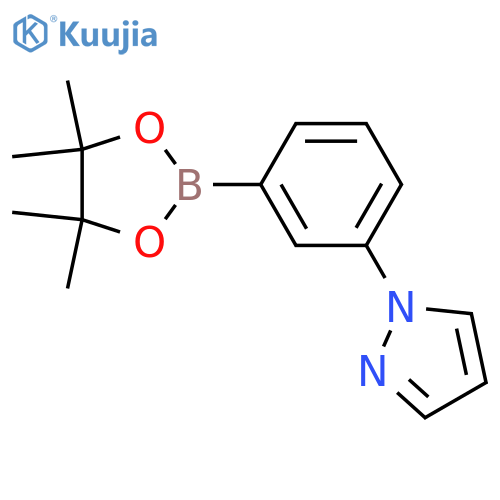 1-[3-(4,4,5,5-tetramethyl-1,3,2-dioxaborolan-2-yl)phenyl]pyrazole structure