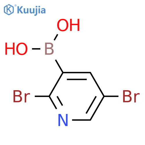 (2,5-Dibromopyridin-3-yl)boronic acid structure