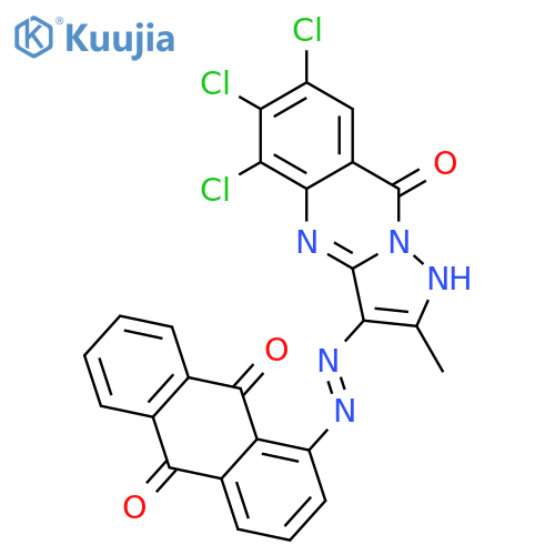 1-[(5,6,7-trichloro-1,9-dihydro-2-methyl-9-oxopyrazolo[5,1-b]quinazolin-3-yl)azo]anthraquinone structure