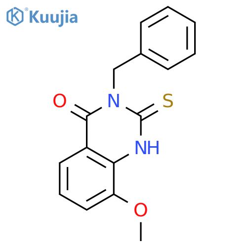 4(1H)-QUINAZOLINONE, 2,3-DIHYDRO-8-METHOXY-3-(PHENYLMETHYL)-2-THIOXO- structure