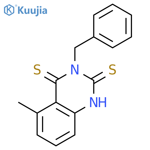 2,4(1H,3H)-QUINAZOLINEDITHIONE, 5-METHYL-3-(PHENYLMETHYL)- structure