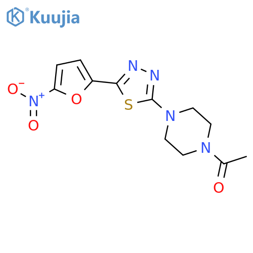 PIPERAZINE, 1-ACETYL-4-[5-(5-NITRO-2-FURANYL)-1,3,4-THIADIAZOL-2-YL]- structure