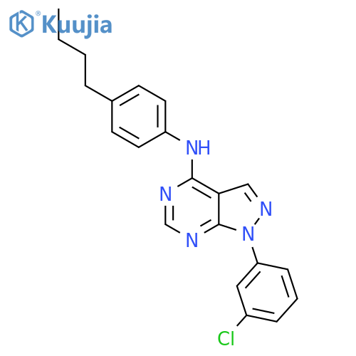 N-(4-butylphenyl)-1-(3-chlorophenyl)-1H-pyrazolo3,4-dpyrimidin-4-amine structure