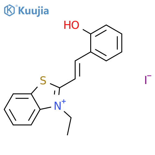 BENZOTHIAZOLIUM, 3-ETHYL-2-[(1E)-2-(2-HYDROXYPHENYL)ETHENYL]-, IODIDE structure