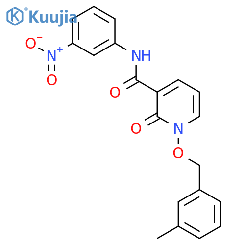 1-(3-methylphenyl)methoxy-N-(3-nitrophenyl)-2-oxo-1,2-dihydropyridine-3-carboxamide structure