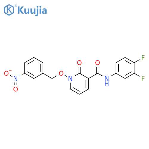 N-(3,4-difluorophenyl)-1-(3-nitrophenyl)methoxy-2-oxo-1,2-dihydropyridine-3-carboxamide structure
