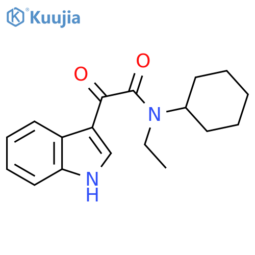 N-cyclohexyl-N-ethyl-2-(1H-indol-3-yl)-2-oxoacetamide structure