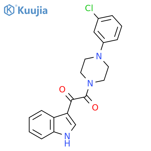 1-4-(3-chlorophenyl)piperazin-1-yl-2-(1H-indol-3-yl)ethane-1,2-dione structure