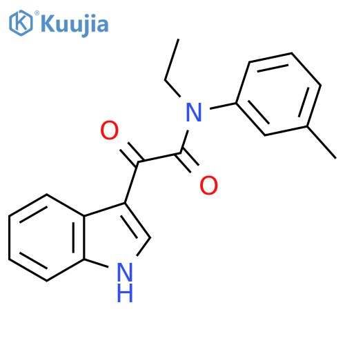 N-ethyl-2-(1H-indol-3-yl)-N-(3-methylphenyl)-2-oxoacetamide structure