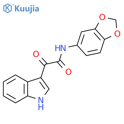 N-(2H-1,3-benzodioxol-5-yl)-2-(1H-indol-3-yl)-2-oxoacetamide structure