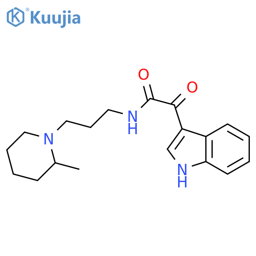2-(1H-indol-3-yl)-N-3-(2-methylpiperidin-1-yl)propyl-2-oxoacetamide structure