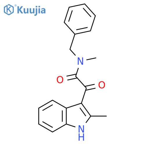 N-benzyl-N-methyl-2-(2-methyl-1H-indol-3-yl)-2-oxoacetamide structure