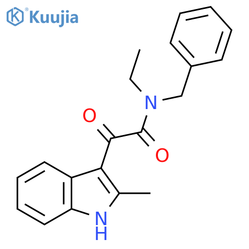 N-benzyl-N-ethyl-2-(2-methyl-1H-indol-3-yl)-2-oxoacetamide structure