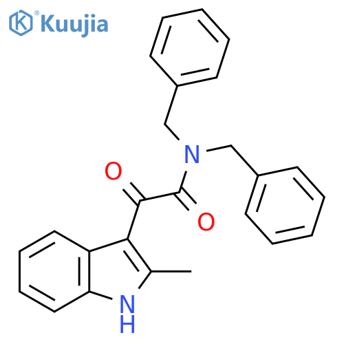N,N-dibenzyl-2-(2-methyl-1H-indol-3-yl)-2-oxoacetamide structure