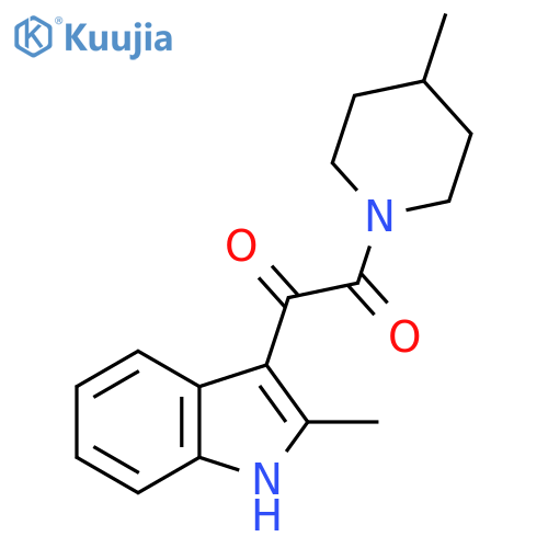 1-(2-methyl-1H-indol-3-yl)-2-(4-methylpiperidin-1-yl)ethane-1,2-dione structure