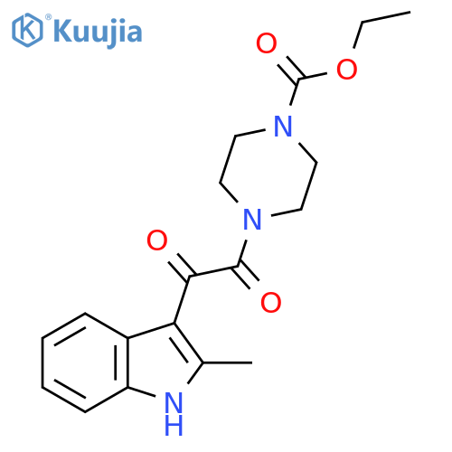ethyl 4-2-(2-methyl-1H-indol-3-yl)-2-oxoacetylpiperazine-1-carboxylate structure