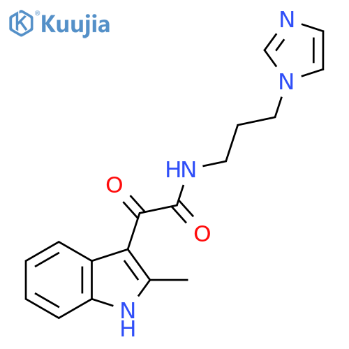 N-3-(1H-imidazol-1-yl)propyl-2-(2-methyl-1H-indol-3-yl)-2-oxoacetamide structure