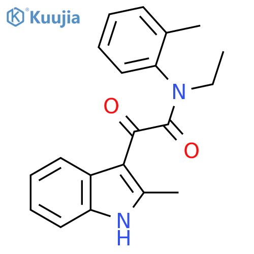 N-ethyl-2-(2-methyl-1H-indol-3-yl)-N-(2-methylphenyl)-2-oxoacetamide structure