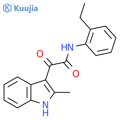 N-(2-ethylphenyl)-2-(2-methyl-1H-indol-3-yl)-2-oxoacetamide structure