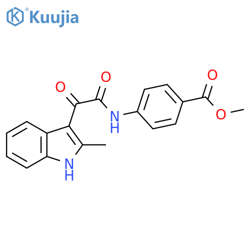 methyl 4-2-(2-methyl-1H-indol-3-yl)-2-oxoacetamidobenzoate structure