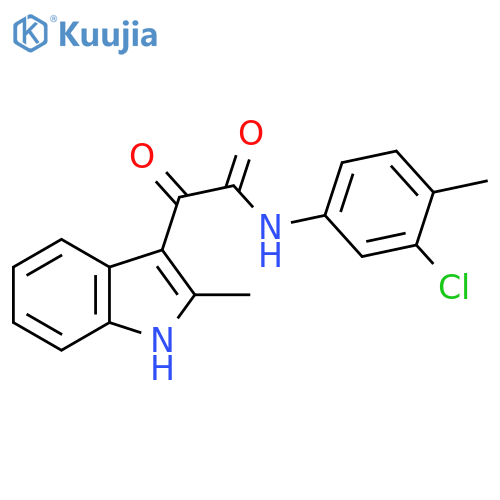 N-(3-chloro-4-methylphenyl)-2-(2-methyl-1H-indol-3-yl)-2-oxoacetamide structure