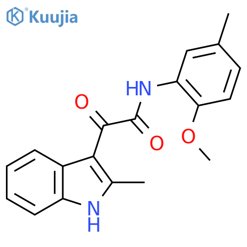 N-(2-methoxy-5-methylphenyl)-2-(2-methyl-1H-indol-3-yl)-2-oxoacetamide structure