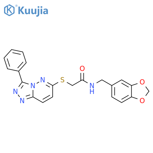 N-(2H-1,3-benzodioxol-5-yl)methyl-2-({3-phenyl-1,2,4triazolo4,3-bpyridazin-6-yl}sulfanyl)acetamide structure