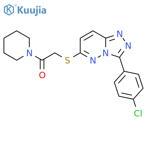 2-{3-(4-chlorophenyl)-1,2,4triazolo4,3-bpyridazin-6-ylsulfanyl}-1-(piperidin-1-yl)ethan-1-one structure