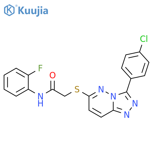 2-{3-(4-chlorophenyl)-1,2,4triazolo4,3-bpyridazin-6-ylsulfanyl}-N-(2-fluorophenyl)acetamide structure