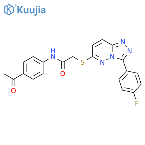 N-(4-acetylphenyl)-2-{3-(4-fluorophenyl)-1,2,4triazolo4,3-bpyridazin-6-ylsulfanyl}acetamide structure