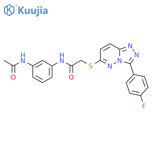 N-(3-acetamidophenyl)-2-{3-(4-fluorophenyl)-1,2,4triazolo4,3-bpyridazin-6-ylsulfanyl}acetamide structure