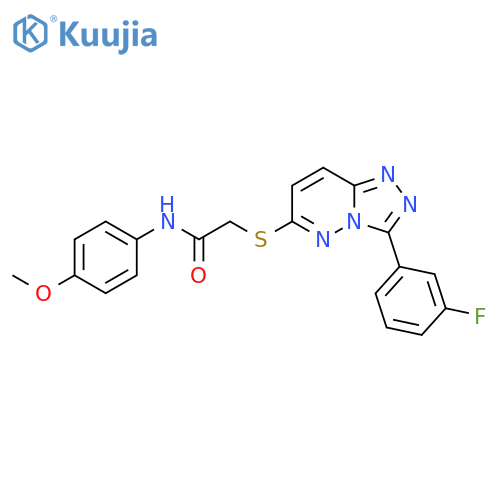 2-{3-(3-fluorophenyl)-1,2,4triazolo4,3-bpyridazin-6-ylsulfanyl}-N-(4-methoxyphenyl)acetamide structure