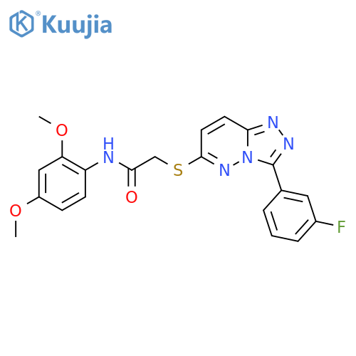 N-(2,4-dimethoxyphenyl)-2-{3-(3-fluorophenyl)-1,2,4triazolo4,3-bpyridazin-6-ylsulfanyl}acetamide structure