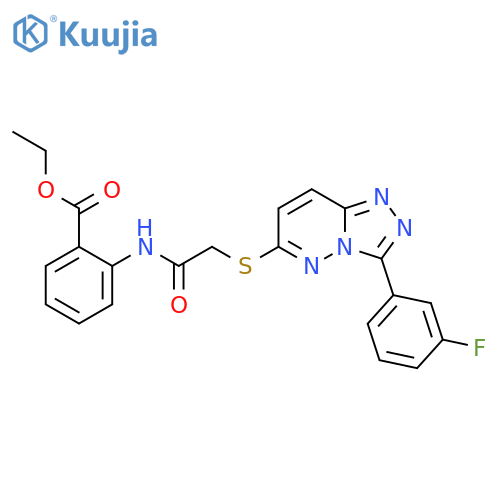 ethyl 2-(2-{3-(3-fluorophenyl)-1,2,4triazolo4,3-bpyridazin-6-ylsulfanyl}acetamido)benzoate structure