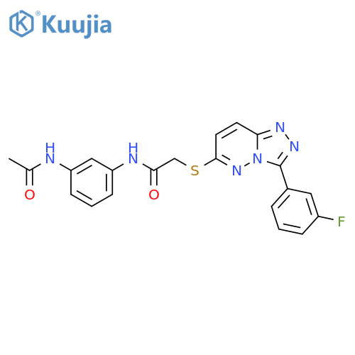 N-(3-acetamidophenyl)-2-{3-(3-fluorophenyl)-1,2,4triazolo4,3-bpyridazin-6-ylsulfanyl}acetamide structure